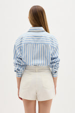 Everyday Poplin Shirt - Assembly Label - Cornflower Blue Stripe - Back