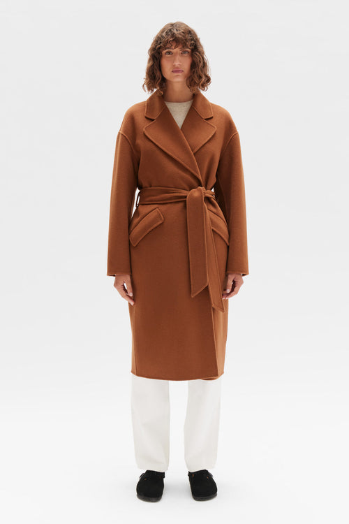 Sadie Single Breasted Coat by Assembly Label - Burnt Ochre