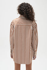 Everyday Poplin Shirt - Assembly Label - Burnt Ochre Stripe - Back