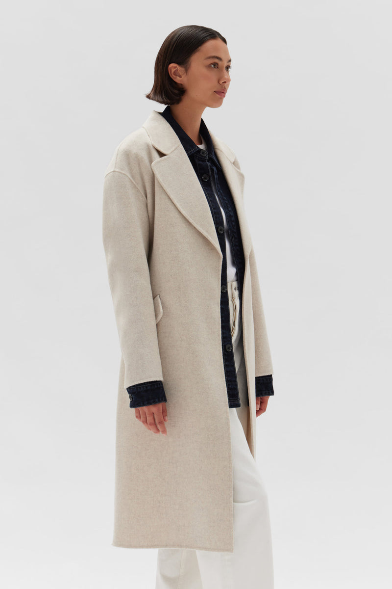 Sadie Single Breasted Coat by Assembly Label - Oat Marle - Side