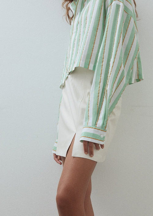 Gertrude Mini Skirt by Blanca - Cream - Side
