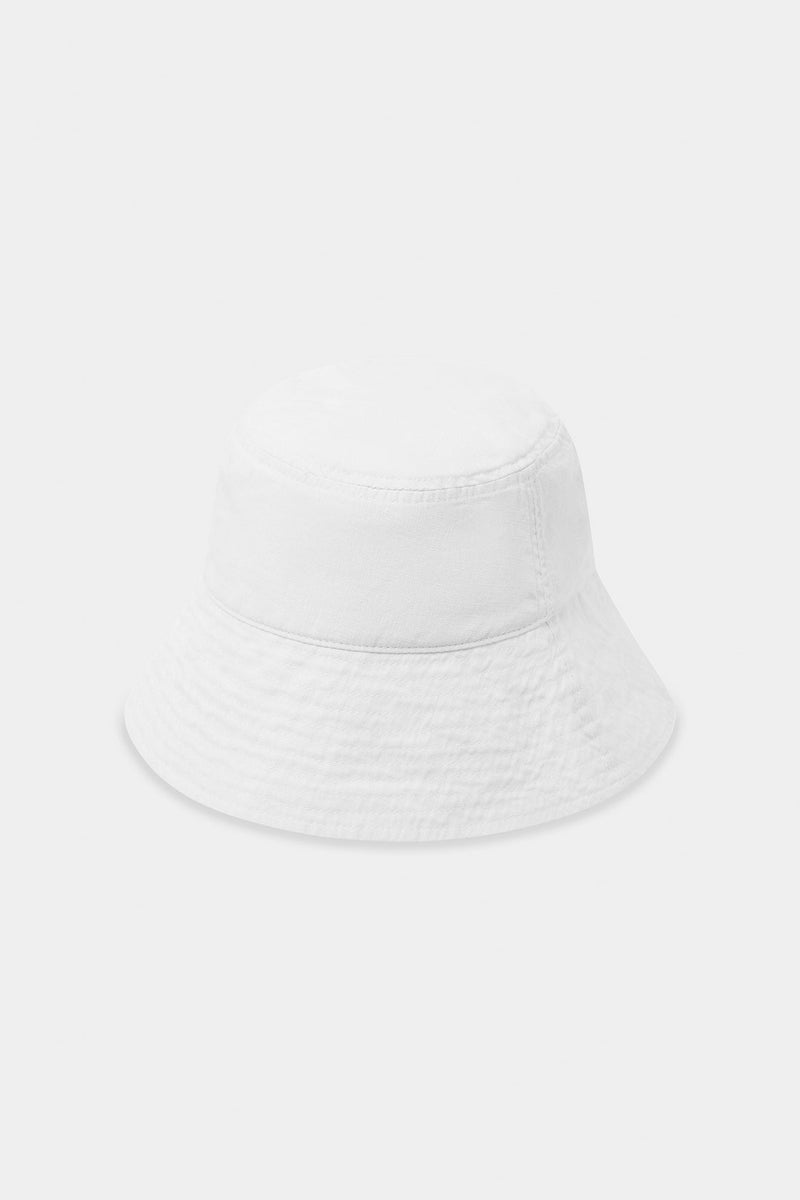 Linen Bucket Hat by Assembly Label - White