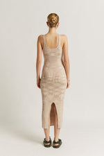 Kaya Ribbed Singlet Knit Dress by Friend of Audrey - Macaroon - Back