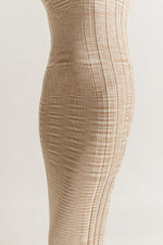 Kaya Ribbed Singlet Knit Dress by Friend of Audrey - Macaroon - Close Up