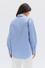 Signature Poplin Shirt by Assembly Label - Blue White Stripe - Back
