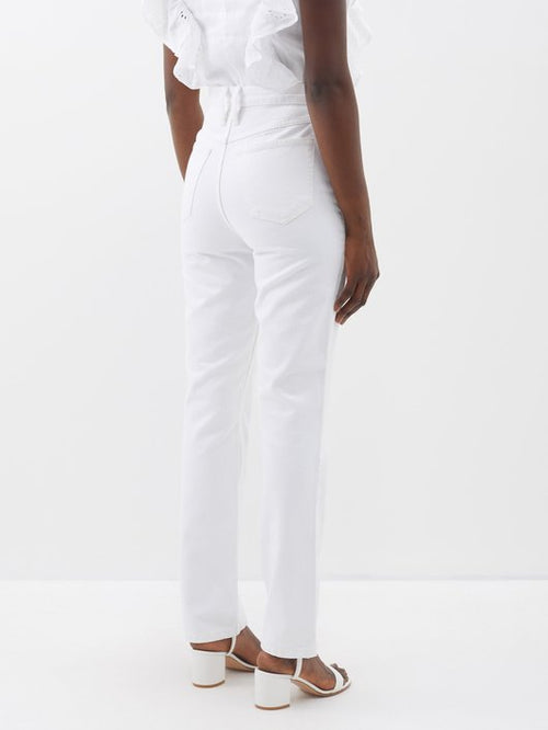 Le High 'N' Tight Straight Jeans by Frame - Rumpled Blanc - Side