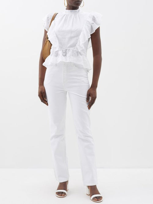 Le High 'N' Tight Straight Jeans by Frame - Rumpled Blanc