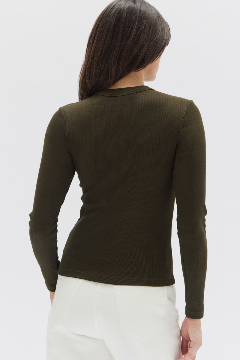 Miana Long Sleeve Top, by Assembly Label - Clove - Back
