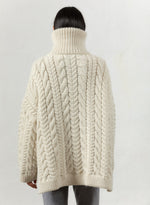 Cable Zip Up Jumper by Mr Mittens - Cream - Back