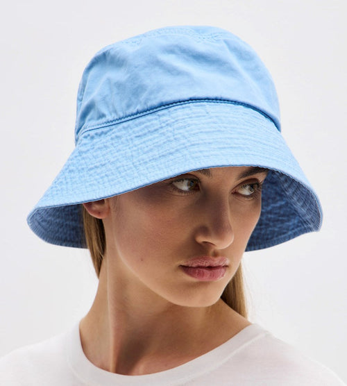 Twill Bucket Hat by Assembly Label - Cornflower Blue - Worn
