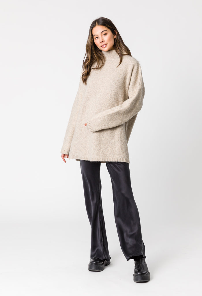 Claudia Long Knit by Remain - Beige - Front Alt