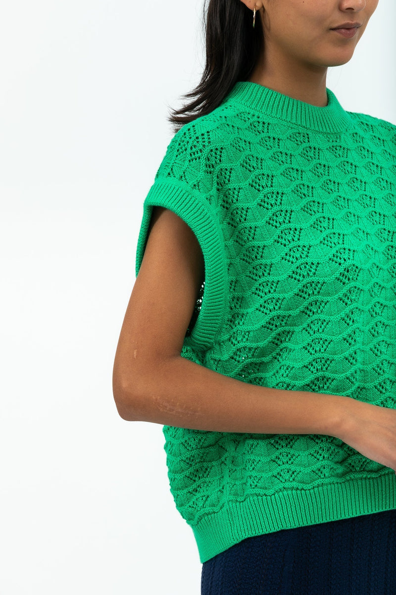 Lace Top by Mr Mittens - Green - Side