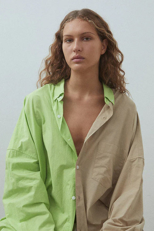 Henrietta Shirt by Blanca - Green/Beige