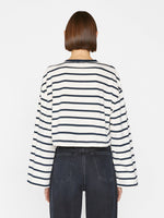 Crop Bell Sleeve Tee by Frame - Navy Multi - Back