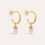 Intention Of Love Rose Quartz Hoops-By Charlotte-Saint Row