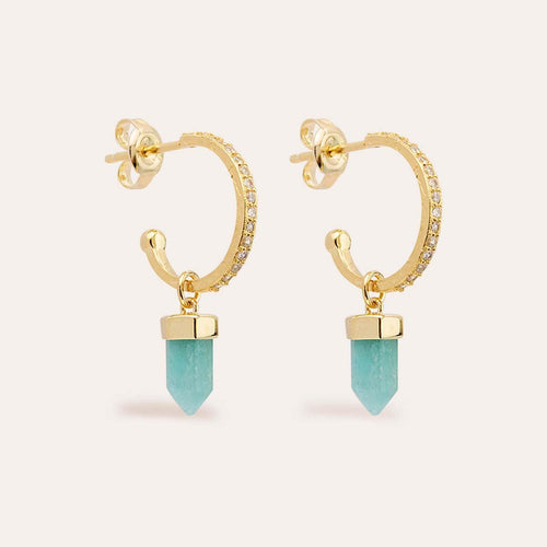 Intention Of Truth Amazonite Hoops-By Charlotte-Saint Row