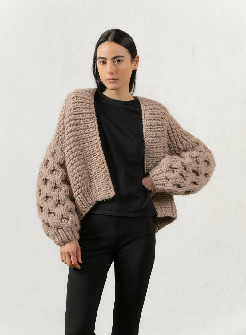 Chunky Honey Bomber by Mr Mittens - Warm Taupe